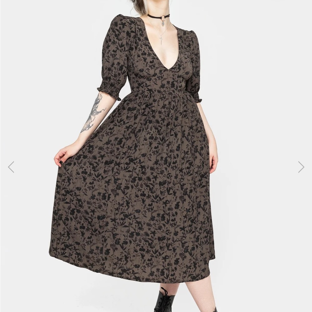 Elegant Black Floral Dress